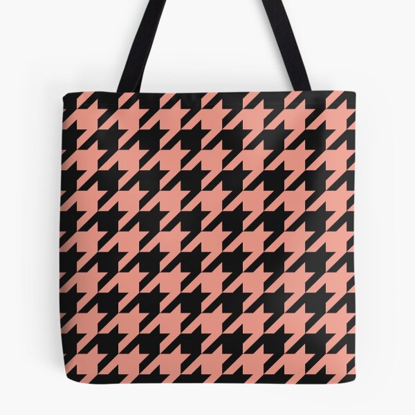 Item preview, Black And Coral Houndstooth Pattern designed and sold by pattern-archive.