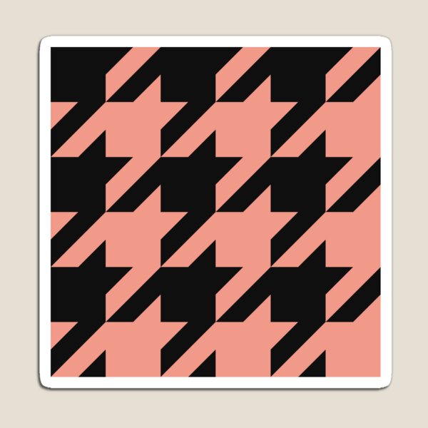 Item preview, Black And Coral Houndstooth Pattern designed and sold by pattern-archive.