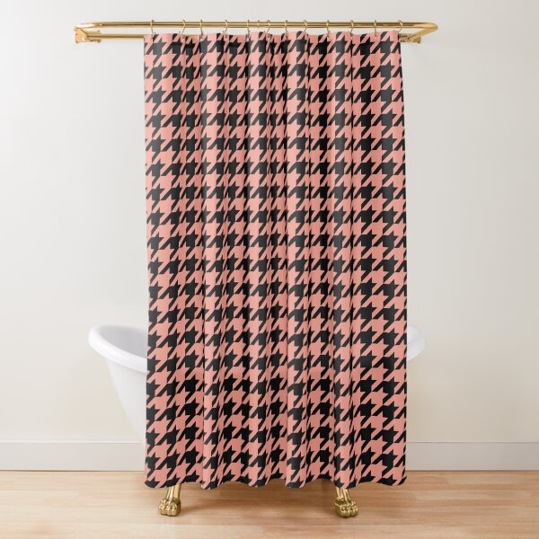 Item preview, Black And Coral Houndstooth Pattern designed and sold by pattern-archive.