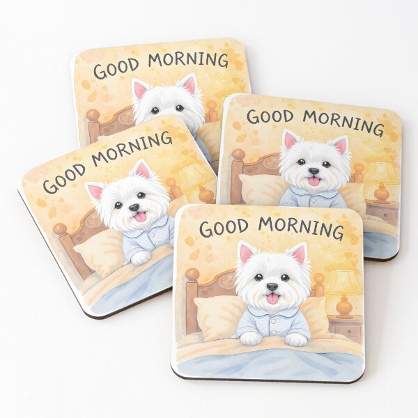 Item preview, Westie Good Morning Art designed and sold by Kedspicedesign.