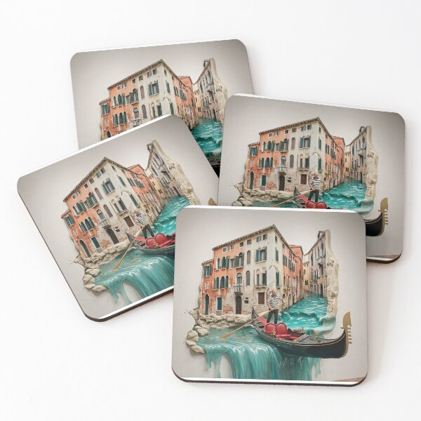Item preview, Surreal 3D Venice Canal Wall Art with Gondola Illusion Creative Design designed and sold by zives.