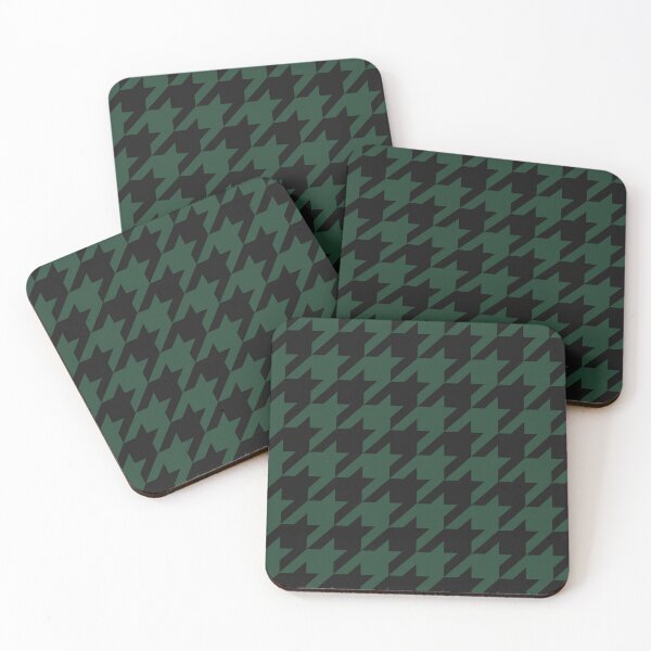 Item preview, Black And Forest Green Houndstooth Pattern designed and sold by pattern-archive.