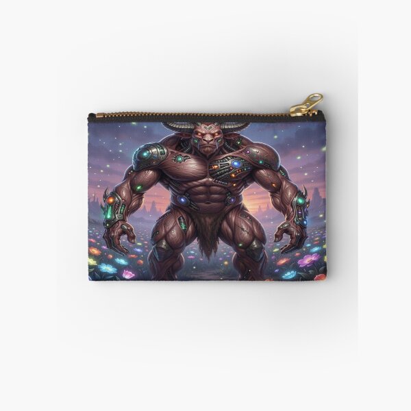 Item preview, Cyber Minotaur in Bloom – Futuristic Myth Creature in a Surreal Flower World designed and sold by FotoworldEdel.