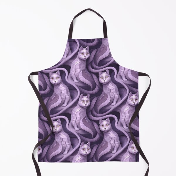 Item preview, Purple Grey Wavy Cats designed and sold by Pinkgnomie.
