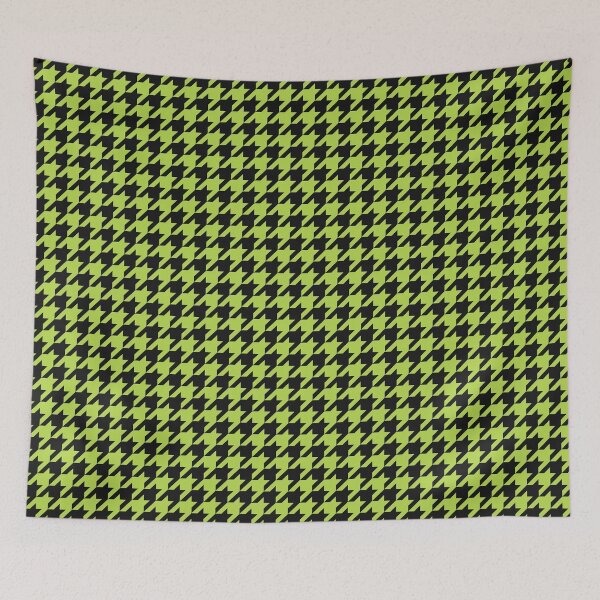 Item preview, Black And Lime Houndstooth Pattern designed and sold by pattern-archive.