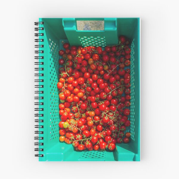 Item preview, Fresh Cherry Tomatoes in Green Plastic Crate Ready for Market and Home Garden Harvest designed and sold by Nmallia.