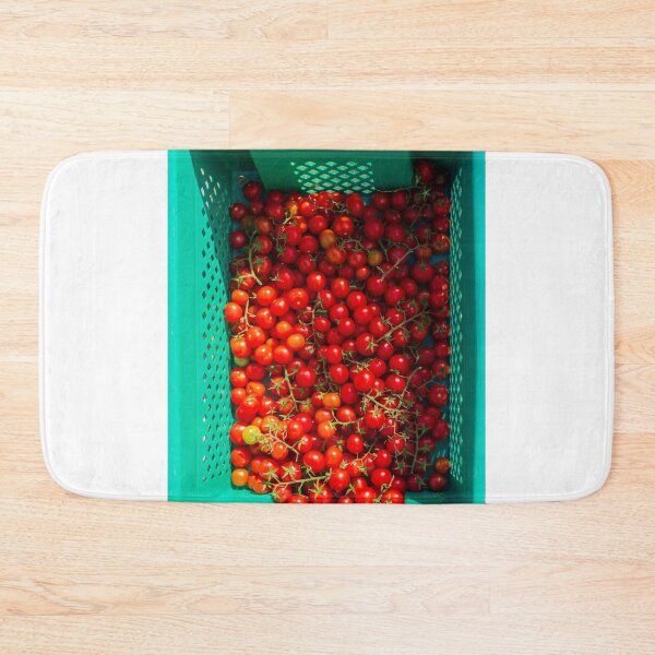 Item preview, Fresh Cherry Tomatoes in Green Plastic Crate Ready for Market and Home Garden Harvest designed and sold by Nmallia.