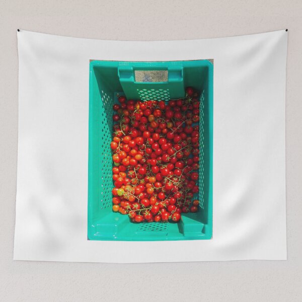 Item preview, Fresh Cherry Tomatoes in Green Plastic Crate Ready for Market and Home Garden Harvest designed and sold by Nmallia.