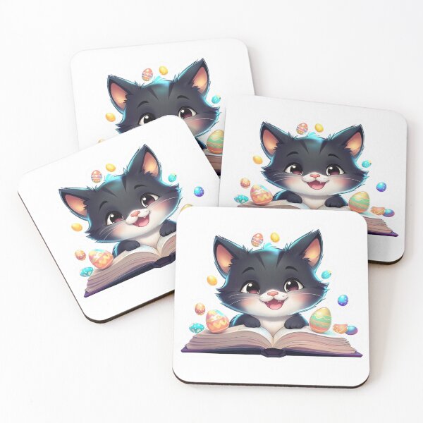 Item preview, cute kitten reading book designed and sold by digitalvibe4u.