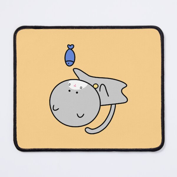 Item preview, Curious Grey Kitty and Little Blue Fish Friend designed and sold by ubborn.