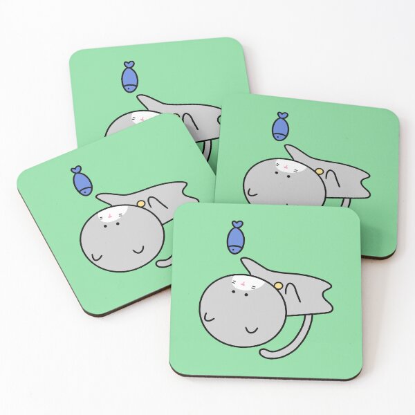 Item preview, Curious Grey Kitty and Little Blue Fish Friend designed and sold by ubborn.