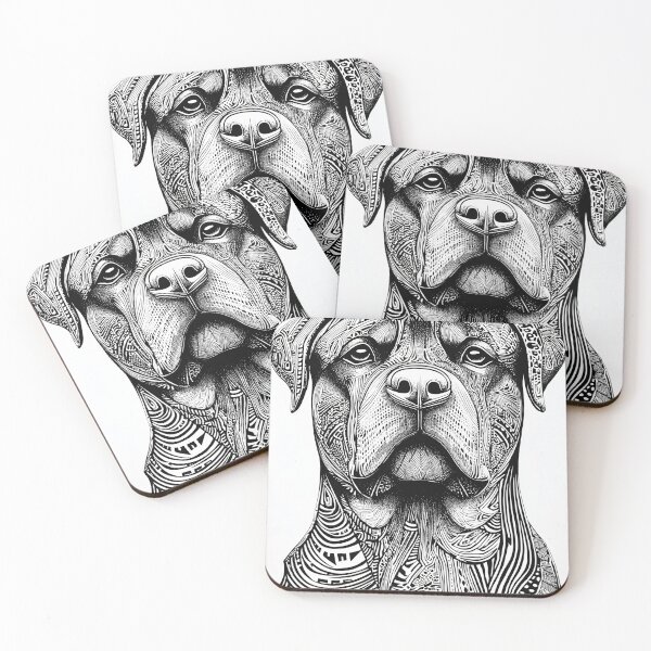 Item preview, Intricate Black and White Rottweiler designed and sold by lautir.