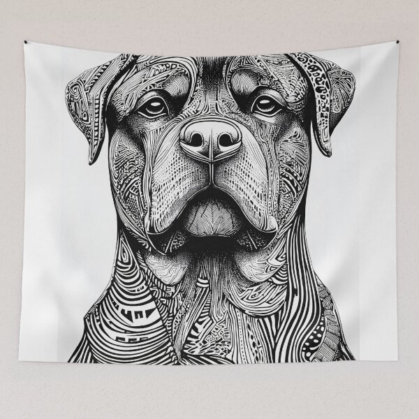 Item preview, Intricate Black and White Rottweiler designed and sold by lautir.