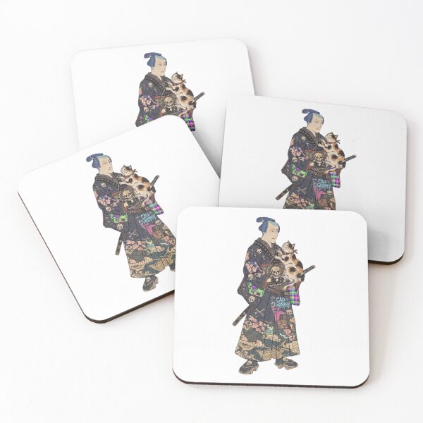 Item preview, Harajuku Streetwear Samurai with Calico Cat - Modern Ukiyo-e Style designed and sold by LuckyCatClubJP.
