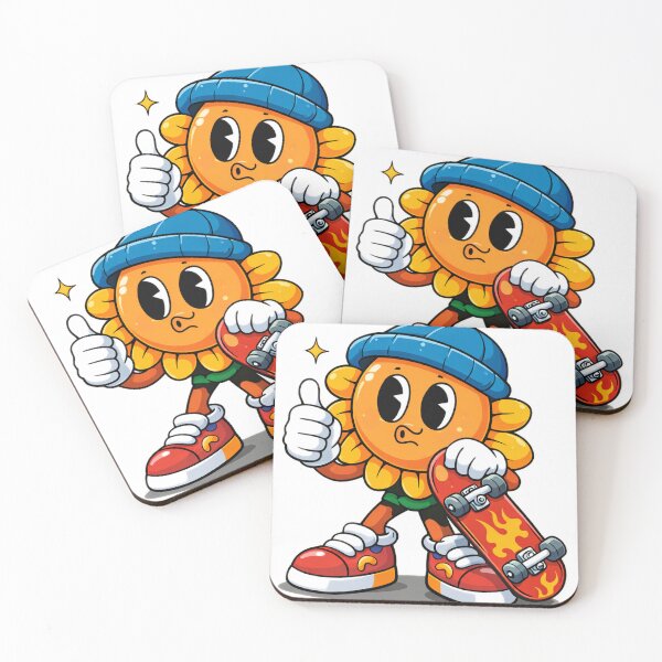 Item preview, Cool Skateboard Flower Mascot Cartoon Street Style Character designed and sold by Sadia  Jannat.