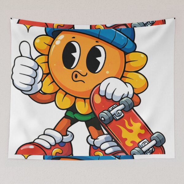 Item preview, Cool Skateboard Flower Mascot Cartoon Street Style Character designed and sold by Sadia  Jannat.
