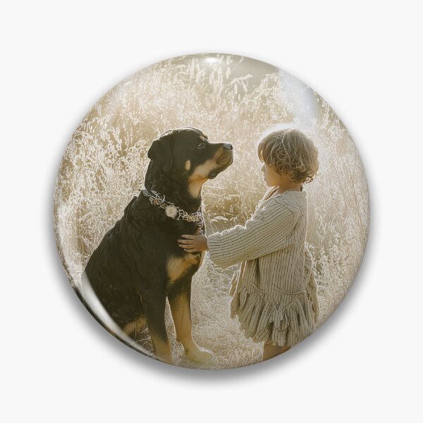 Item preview, Child and Rottweiler in Sunlit Field designed and sold by lautir.