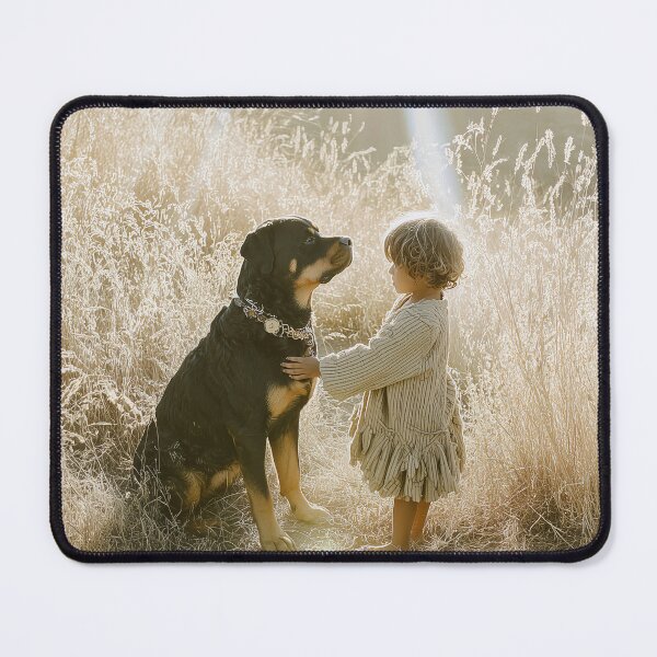 Item preview, Child and Rottweiler in Sunlit Field designed and sold by lautir.
