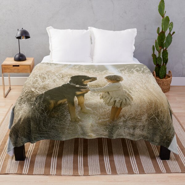 Item preview, Child and Rottweiler in Sunlit Field designed and sold by lautir.