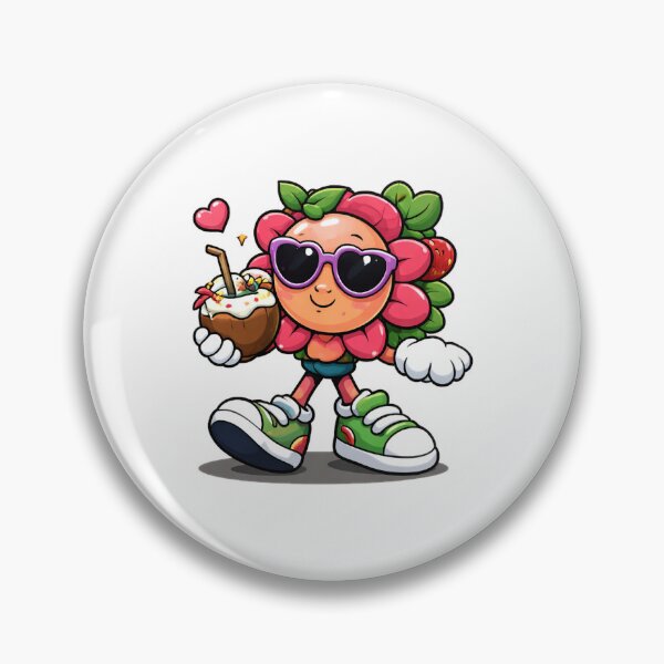 Item preview, Cute Tropical Flower Mascot Cartoon Summer Vibes Design designed and sold by Sadia  Jannat.