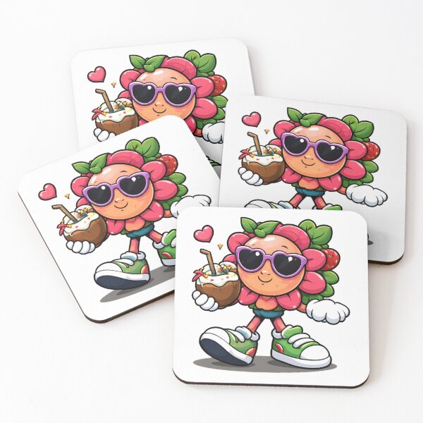 Item preview, Cute Tropical Flower Mascot Cartoon Summer Vibes Design designed and sold by Sadia  Jannat.