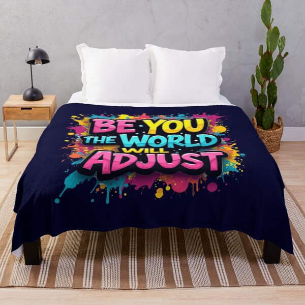Item preview, Be You The World Will Adjust | Mental Health Quote Retro Neon Design | Self-Love Graphic Design | Motivational Aesthetic Art Print designed and sold by KS-and-Prints.