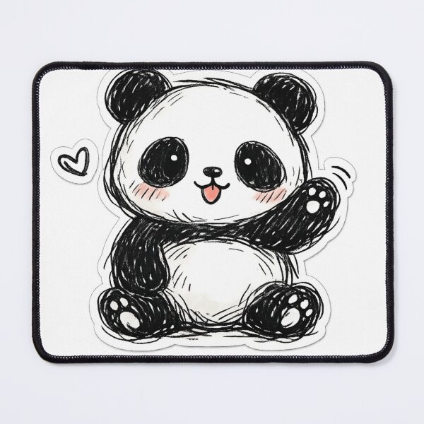 Item preview, Cute Panda Doodle Sticker – Kawaii Bear Cartoon, Hand Drawn Sketch Style, Aesthetic Animal Art designed and sold by irfanshikh.