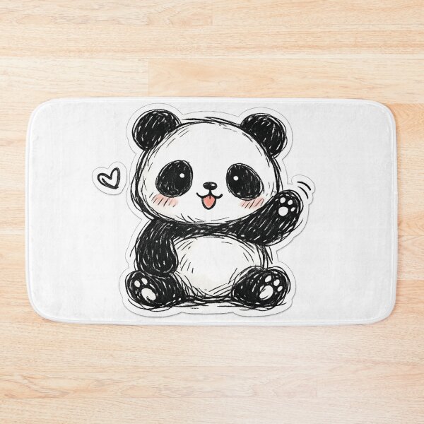 Item preview, Cute Panda Doodle Sticker – Kawaii Bear Cartoon, Hand Drawn Sketch Style, Aesthetic Animal Art designed and sold by irfanshikh.