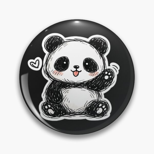 Item preview, Cute Panda Doodle Sticker – Kawaii Bear Cartoon, Hand Drawn Sketch Style, Aesthetic Animal Art designed and sold by irfanshikh.
