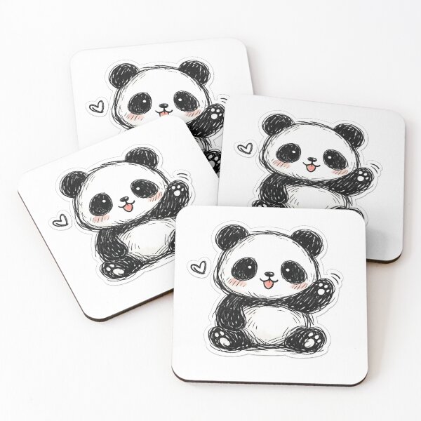 Item preview, Cute Panda Doodle Sticker – Kawaii Bear Cartoon, Hand Drawn Sketch Style, Aesthetic Animal Art designed and sold by irfanshikh.