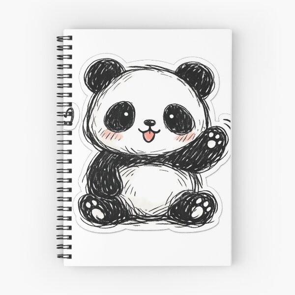 Item preview, Cute Panda Doodle Sticker – Kawaii Bear Cartoon, Hand Drawn Sketch Style, Aesthetic Animal Art designed and sold by irfanshikh.