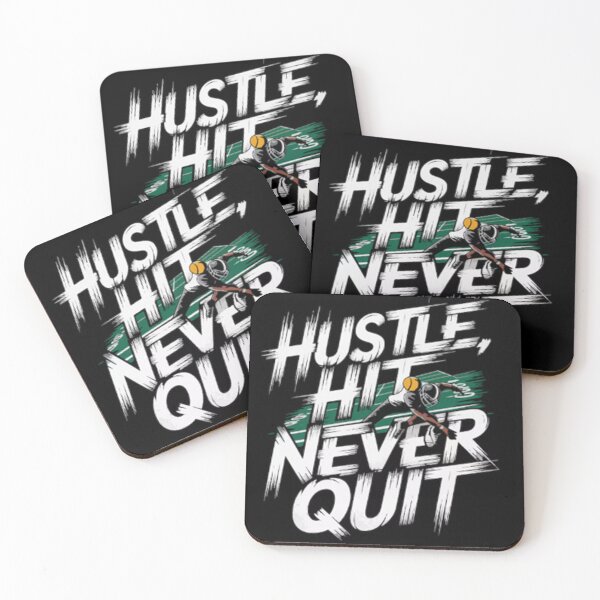 Item preview, Hustle Hit Never Quit Motivational Streetwear Typography designed and sold by The Curated Palett.