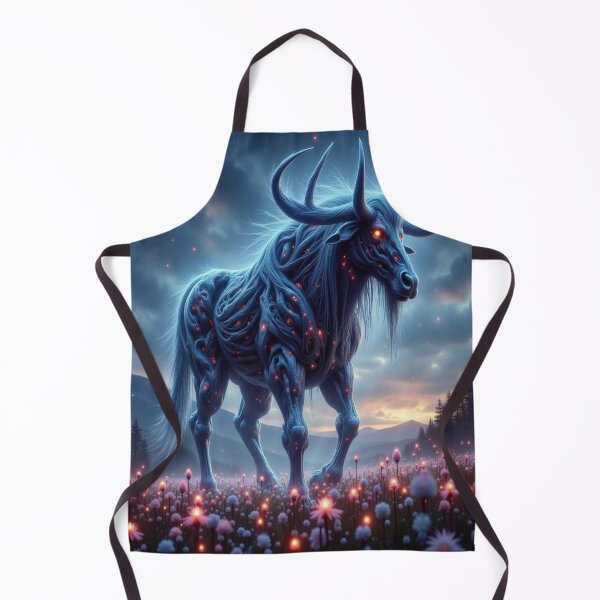 Item preview, Luminescent Spirit Bull - Mythic Energy Creature in a Glowing Dreamscape designed and sold by FotoworldEdel.