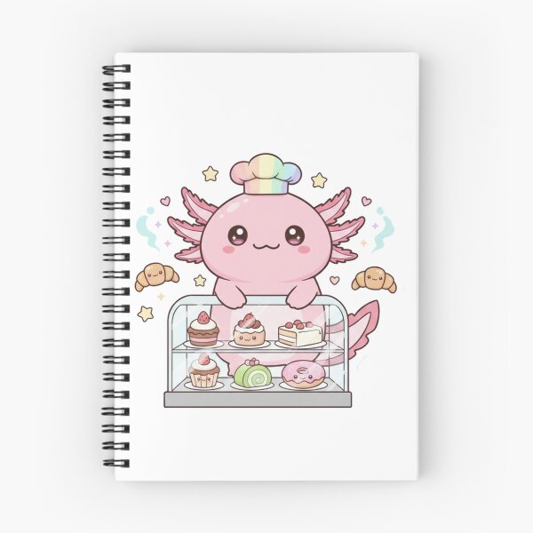 Item preview, Cute Axolotl Baker Kawaii Patisserie – Pastel Rainbow Bakery Illustration designed and sold by DarkNight9.