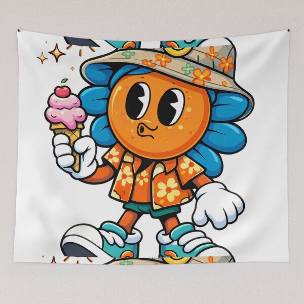 Item preview, Cute Ice Cream Flower Mascot Cartoon Summer Character Design designed and sold by Sadia  Jannat.