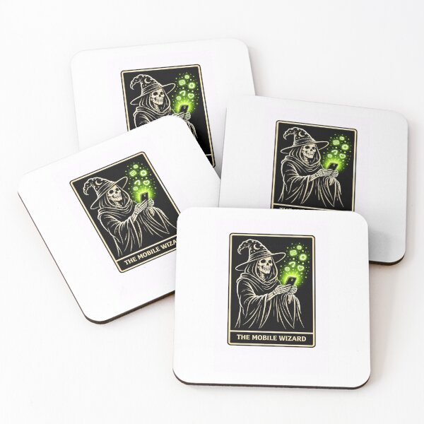 Item preview, The Mobile Wizard Tarot Card - iOS Android App Developer Gift designed and sold by ByteAndBones.