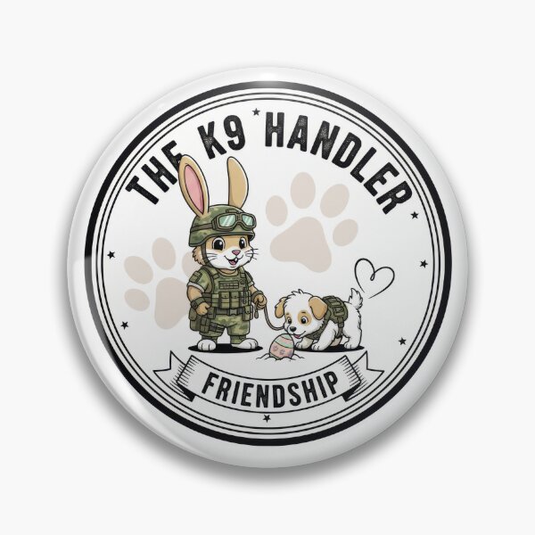 Item preview, Cute cartoon logo of military k9 handler bunny and dog showing friendship designed and sold by Jdee23.