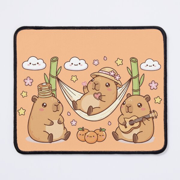 Item preview, Capybara Vacation in a Hammock – Kawaii Tropical Chill Illustration designed and sold by DarkNight9.
