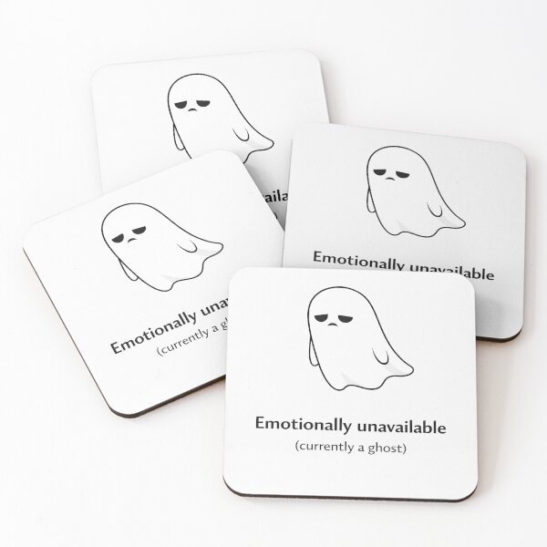 Item preview, A Little Bit Haunted: Emotionally unavailable (currently a ghost) designed and sold by Haunted House of Cards.