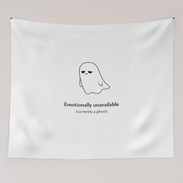 Item preview, A Little Bit Haunted: Emotionally unavailable (currently a ghost) designed and sold by Haunted House of Cards.