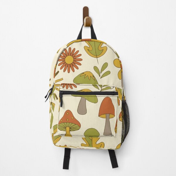 Item preview, Retro 70s Mushroom and Daisy Garden – Earthy Boho Pattern designed and sold by Far Out Goods.