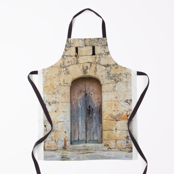 Item preview, Weathered Wooden Door Set in Old Stone Wall With Arched Entrance and Rustic Texture designed and sold by Nmallia.