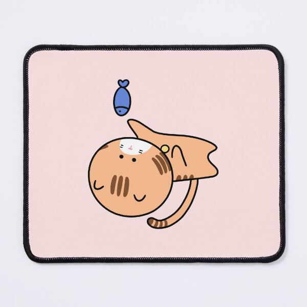 Item preview, Funny Orange Tabby Cat Looking at Blue Fish Illustration designed and sold by ubborn.