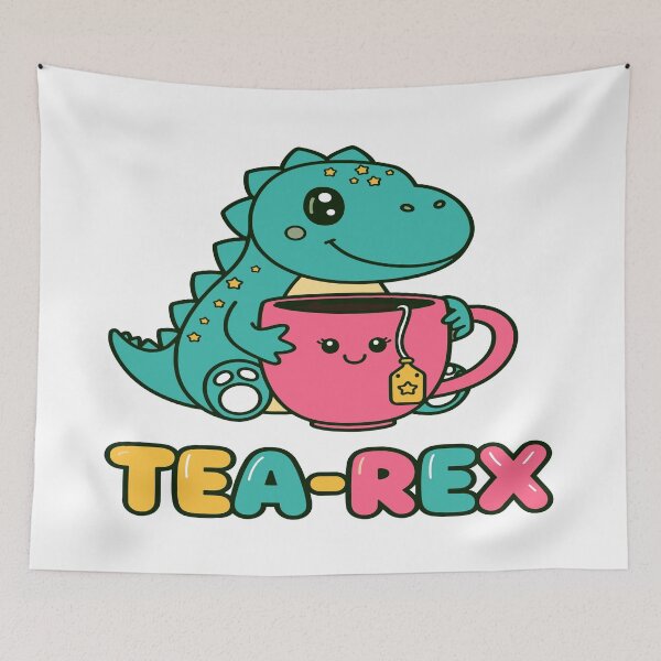 Item preview, Cute Kawaii Dino 'Tea-Rex' Illustration designed and sold by CeliaZnx.