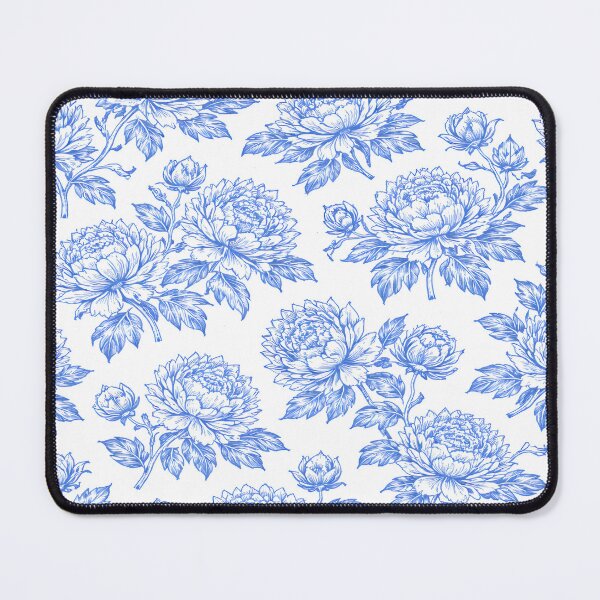 Item preview, Elegant Toile du Jouy Peonies – Blue Botanical Seamless Pattern designed and sold by BlushPearls.