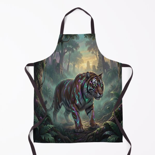 Item preview, Neon Jungle Tiger – Mystical Glow Beast in Ancient Ruins designed and sold by FotoworldEdel.