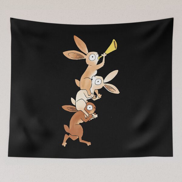 Item preview, Medieval Marginalia Acrobatic Bunny Tower designed and sold by ipjbrhrzfqo79.