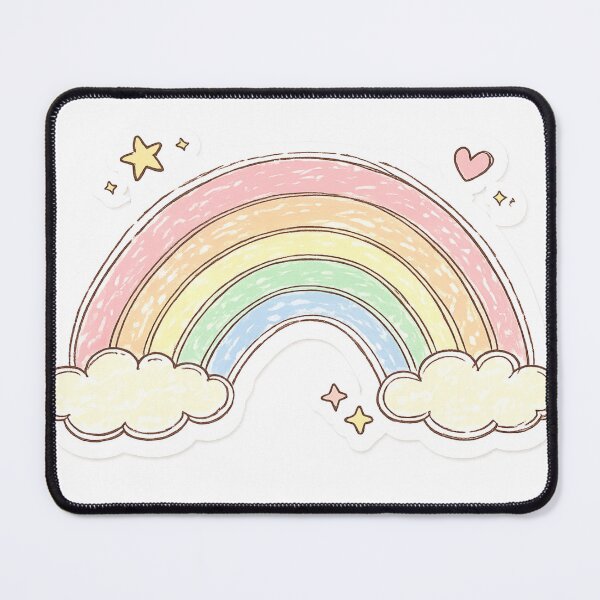 Item preview, Cute Rainbow Sticker – Pastel Kawaii Cloud Rainbow, Aesthetic Hand Drawn Art designed and sold by irfanshikh.