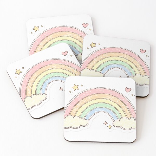 Item preview, Cute Rainbow Sticker – Pastel Kawaii Cloud Rainbow, Aesthetic Hand Drawn Art designed and sold by irfanshikh.