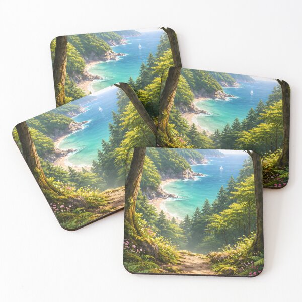 Item preview, Nature Forest Path Coastal Ocean Landscape Art designed and sold by ascendzero.